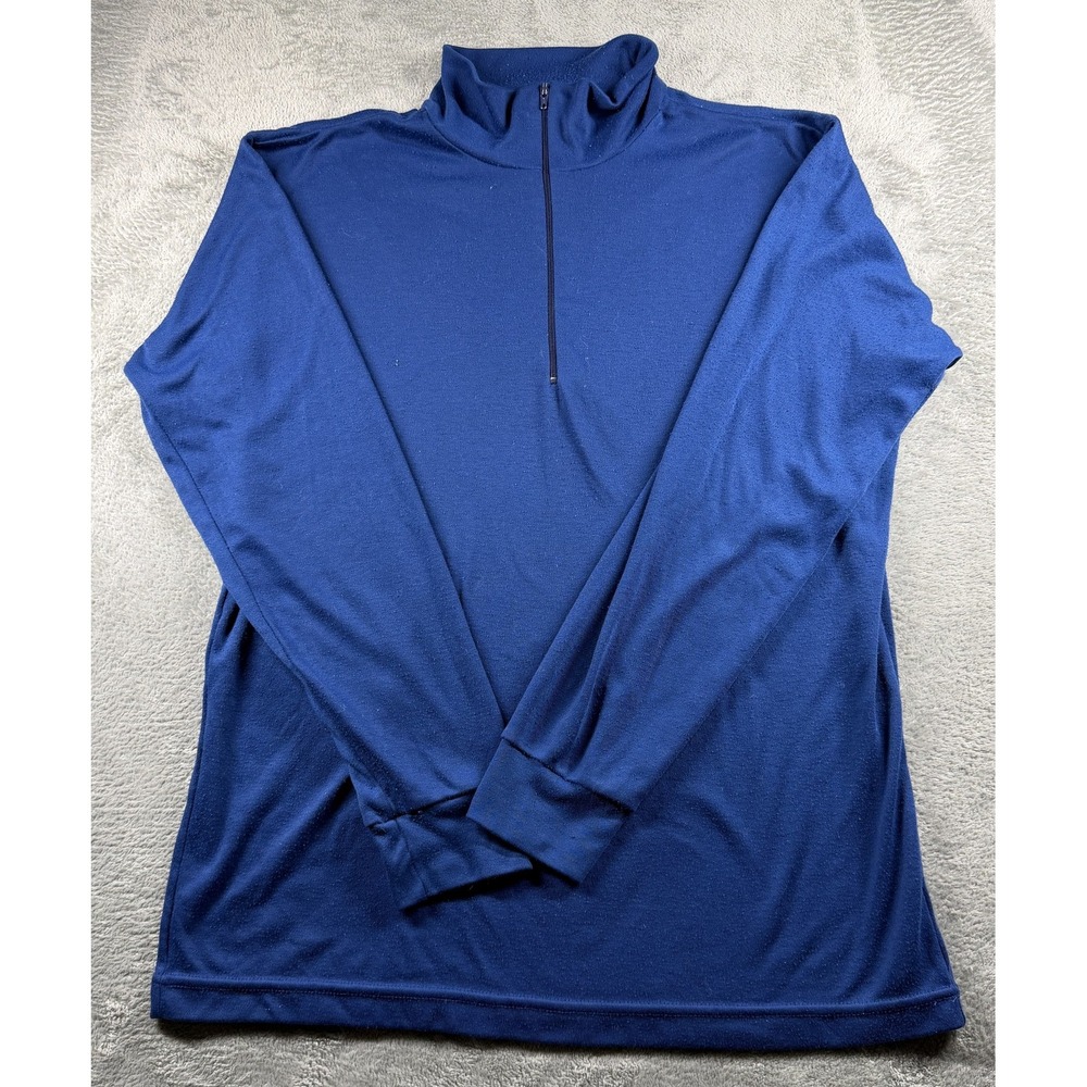 Vintage Patagonia Capilene Top L Royal Blue Quarter Zip Long Sleeve Made in USA